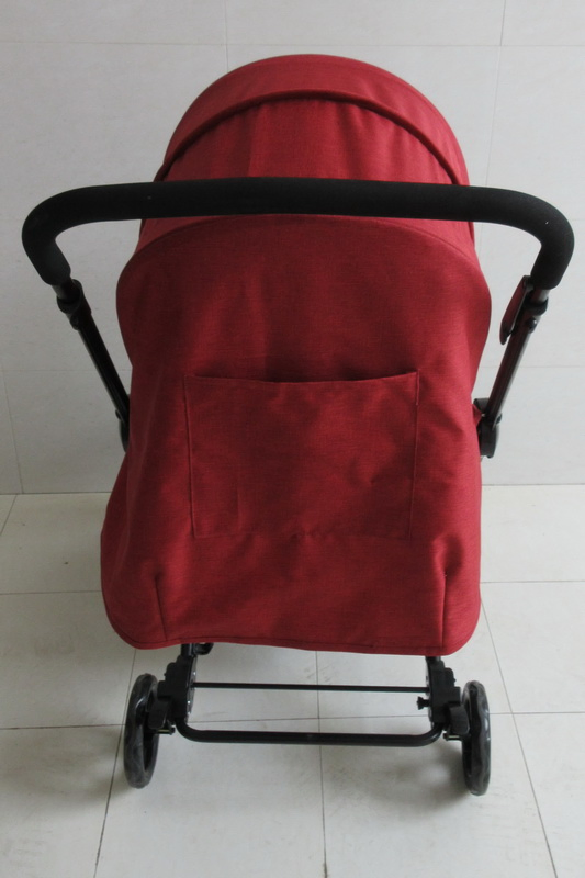 Red Pink Reverse Baby Stroller with Tray Folding Portable Baby Stroller