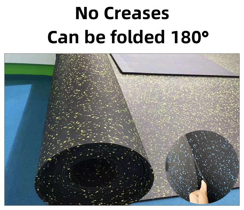 Durable High Impact Commercial Gym Flooring Rubber Roll 8mm Rubber Gym Floor