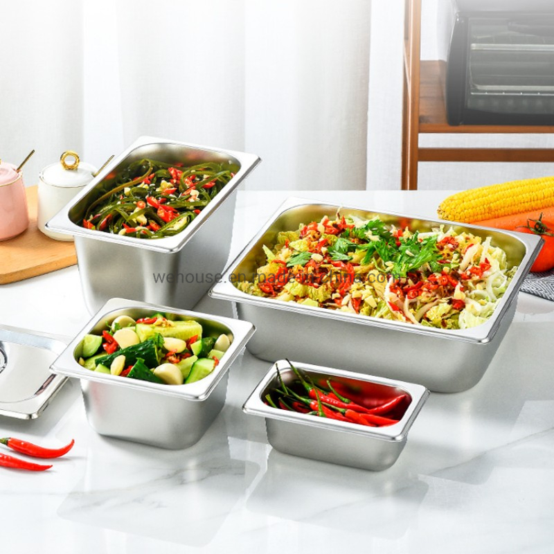 2/3 Size 6" Deep Anti-Jam Stainless Steel NSF Steam Table Tray Gastronorm Pans