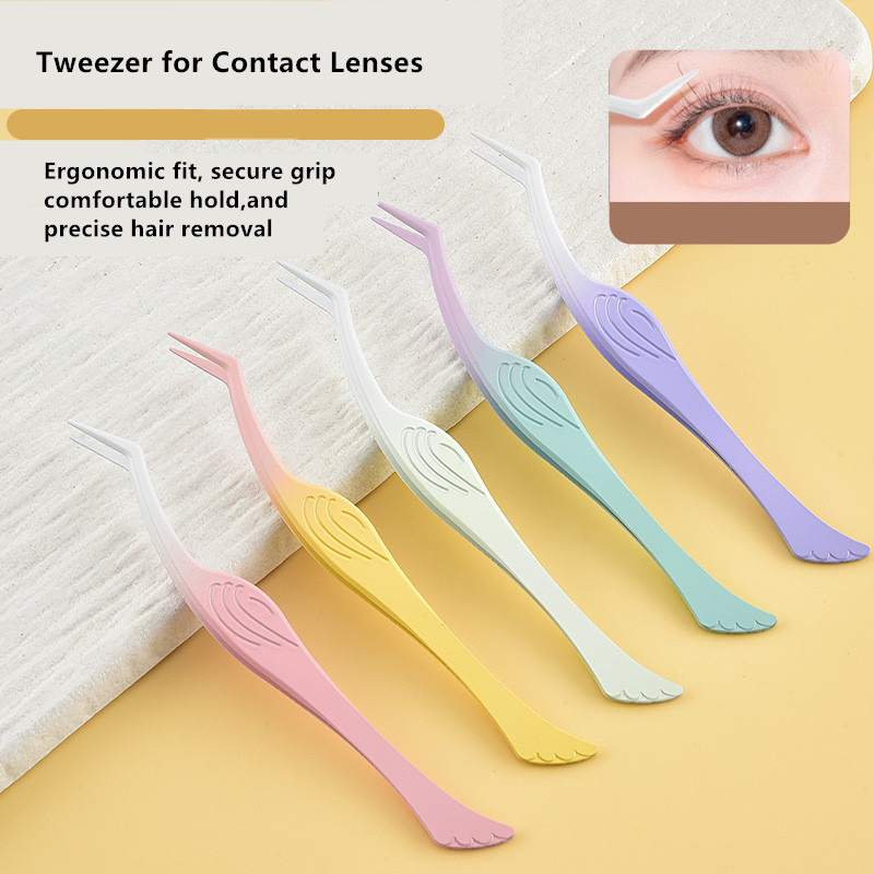 Anti-Stick Metal Gold Easy Grip Beginners Eyel Lash Application Extention Tweezers