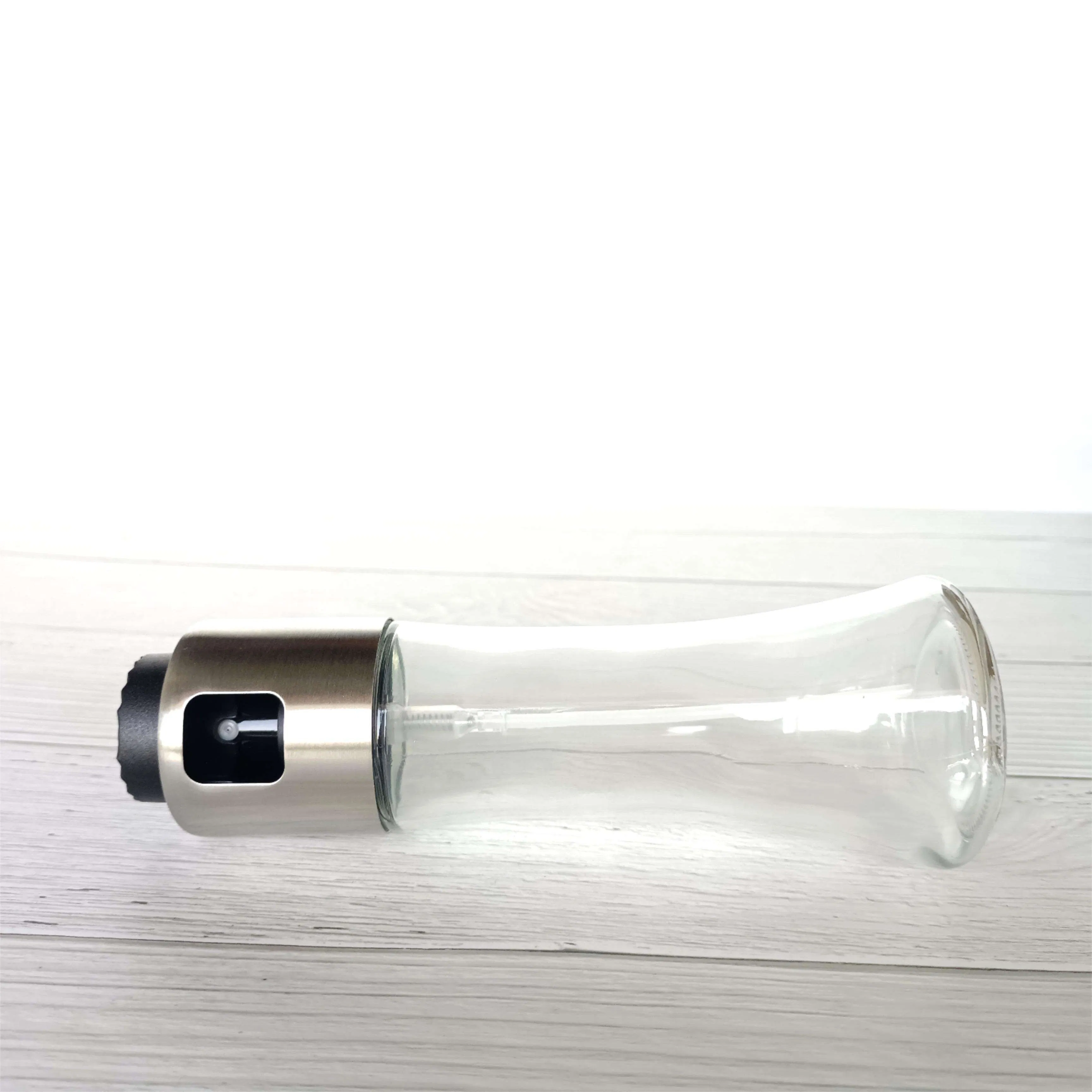 Kitchen Stainless Steel Push Type Oil Mister BBQ Salad Glass Oil Sprayer Bottle for Cooking