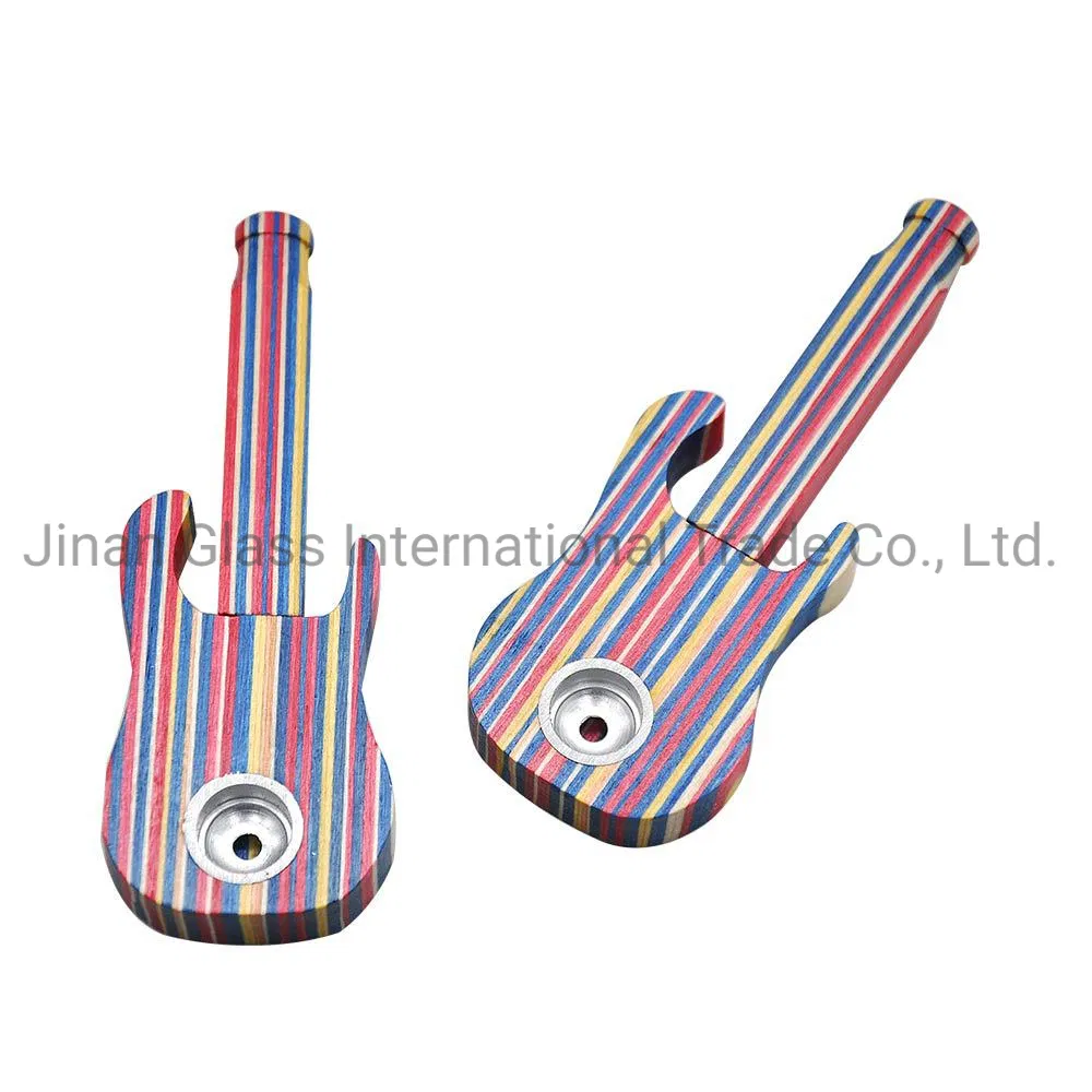 Creative Guitar-Shaped Portable Pipe Holder Wooden Pipe Smoking Set