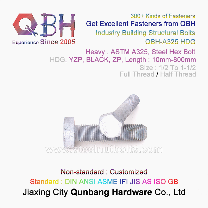 Qbh ASTM A325 A325m F3125/F3125m Industry Building Steel Structure Structural Joints Mating I-Beams Scaffolding Heavy Hexagonal Hexagon Hex Bolt and Nut
