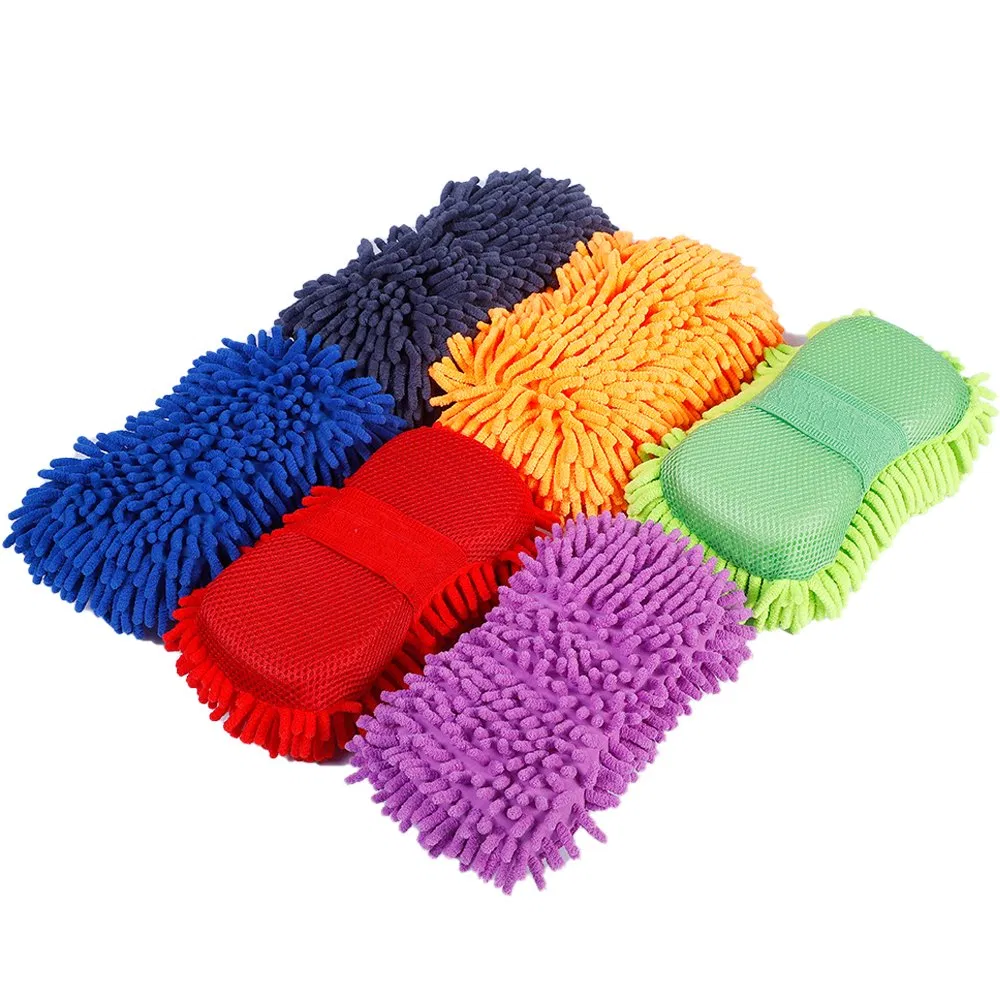 8 Shape Scratch Free Chenille Microfiber Truck Boat Motorcycle Car Wash Sponges