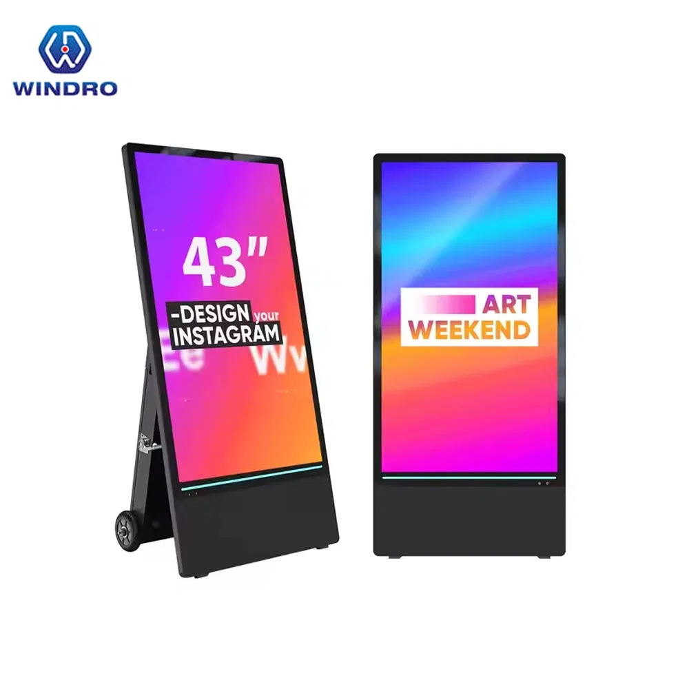 Портативный уличный LCD-киоск 43 дюйма с высокой яркостью 1800 нит