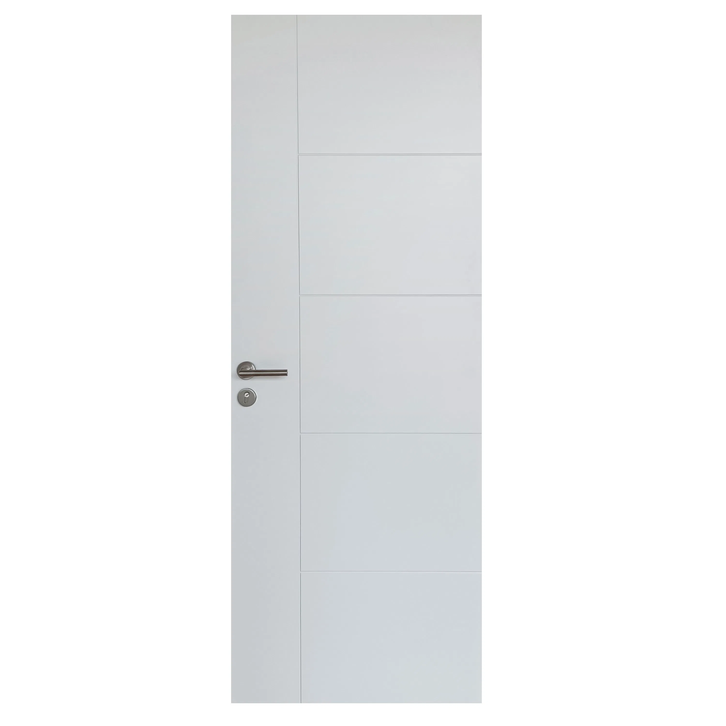 Kangton 4-Grooved White Primed Door Interior Soundproof Door for Home Design