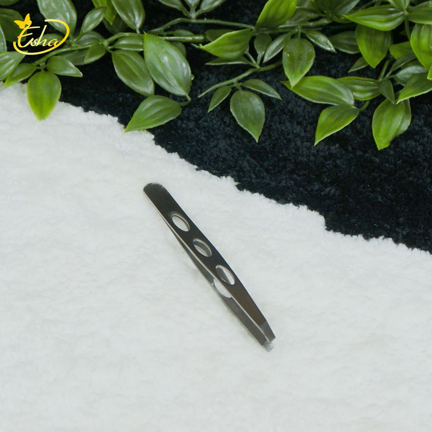 Beauty Slanted Eyebrow Tweezer Wholesale Stainless Steel Rounded Lashes Eyelash Extension Tweezers