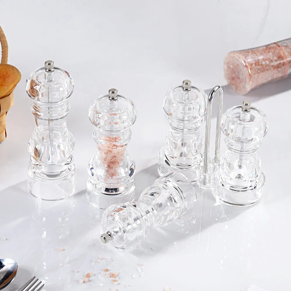 Premium Lovely Plastic Acrylic Salt & Pepper Mill Shaker Grinder Copper Plated