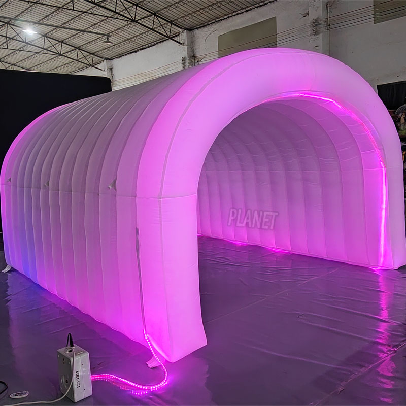 Customized Giant Mobile Inflatable LED Changing Tunnel for Promotion