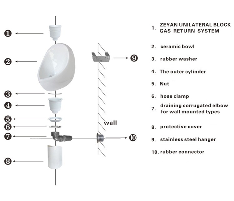 Modern Design Long-Lasting Eco-Friendly Waterless Wall Mounted Wc One Piece Sensor Men's Ceramic Urinal
