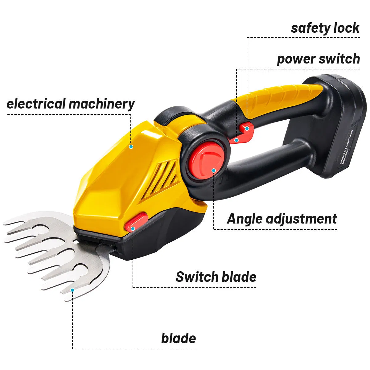 Cordless 21V Mini Handheld Brush Electric Hedgerow Multifunction DIY Grade Battery Powered