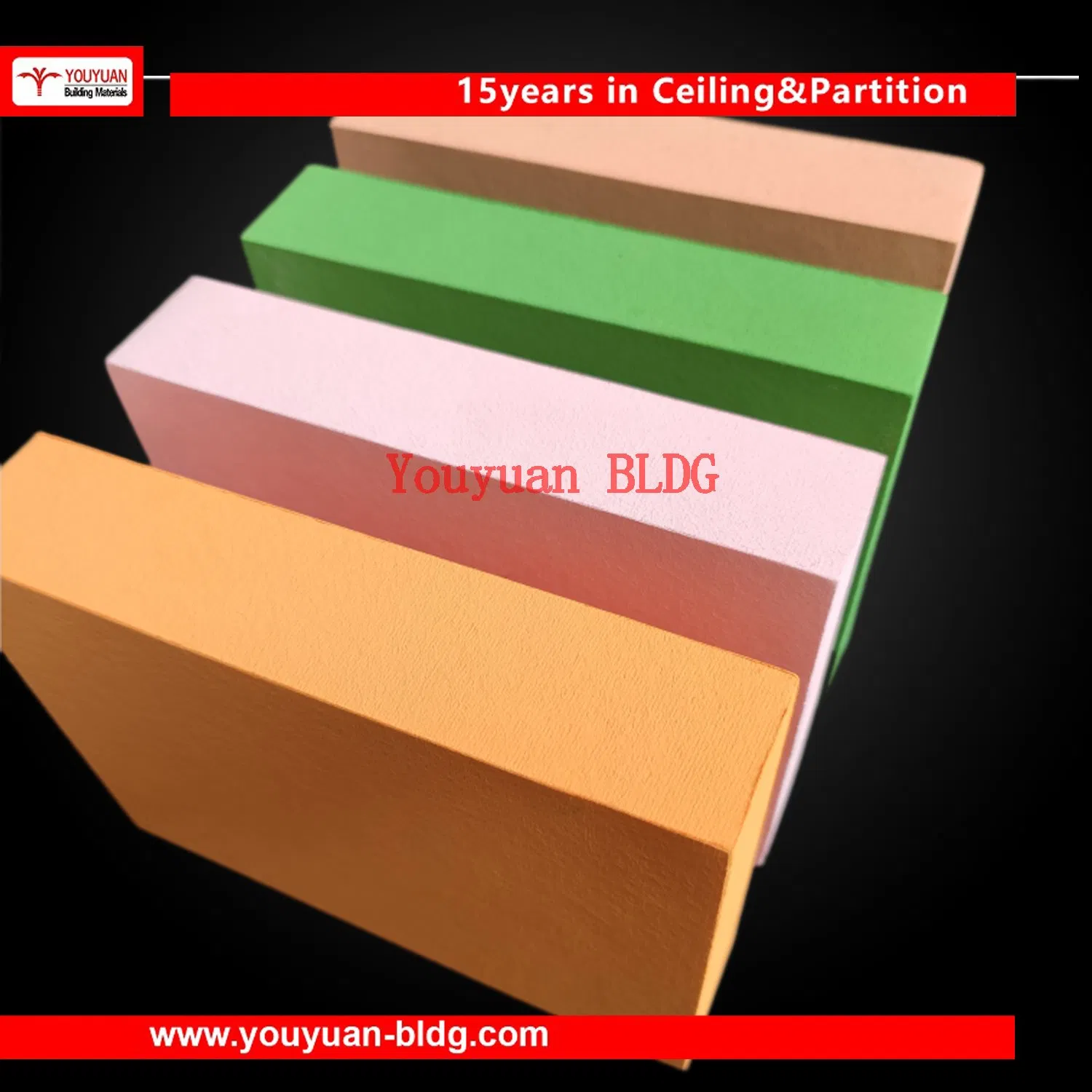 Light Weight Stretch Ceiling Sound Insulation Fiberglass Suspended Board Ceiling