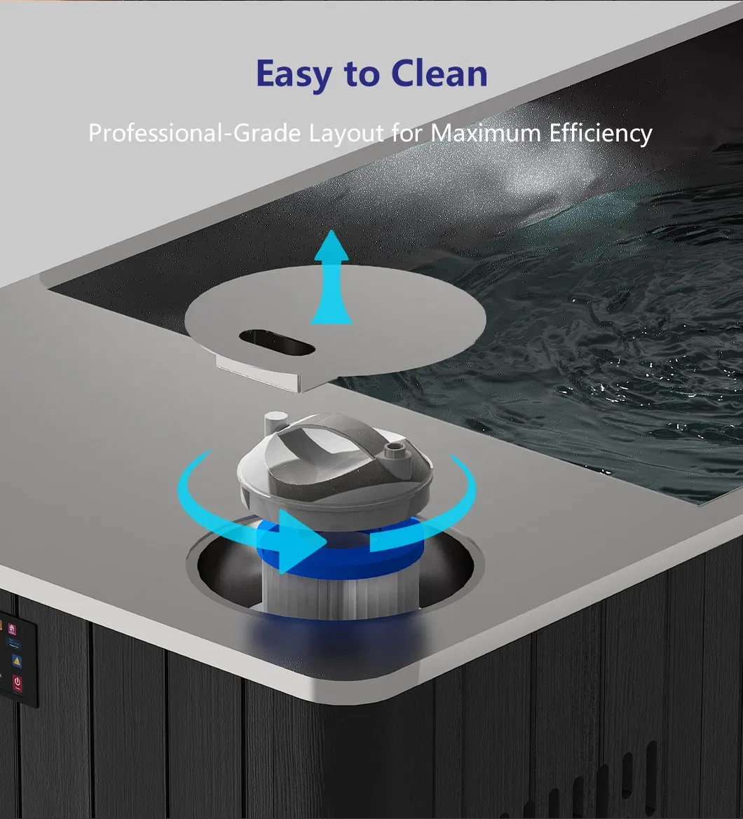 Syochi Wood and 316 Stainless Steel Ice Bathtub All-in-One Cold Plunge