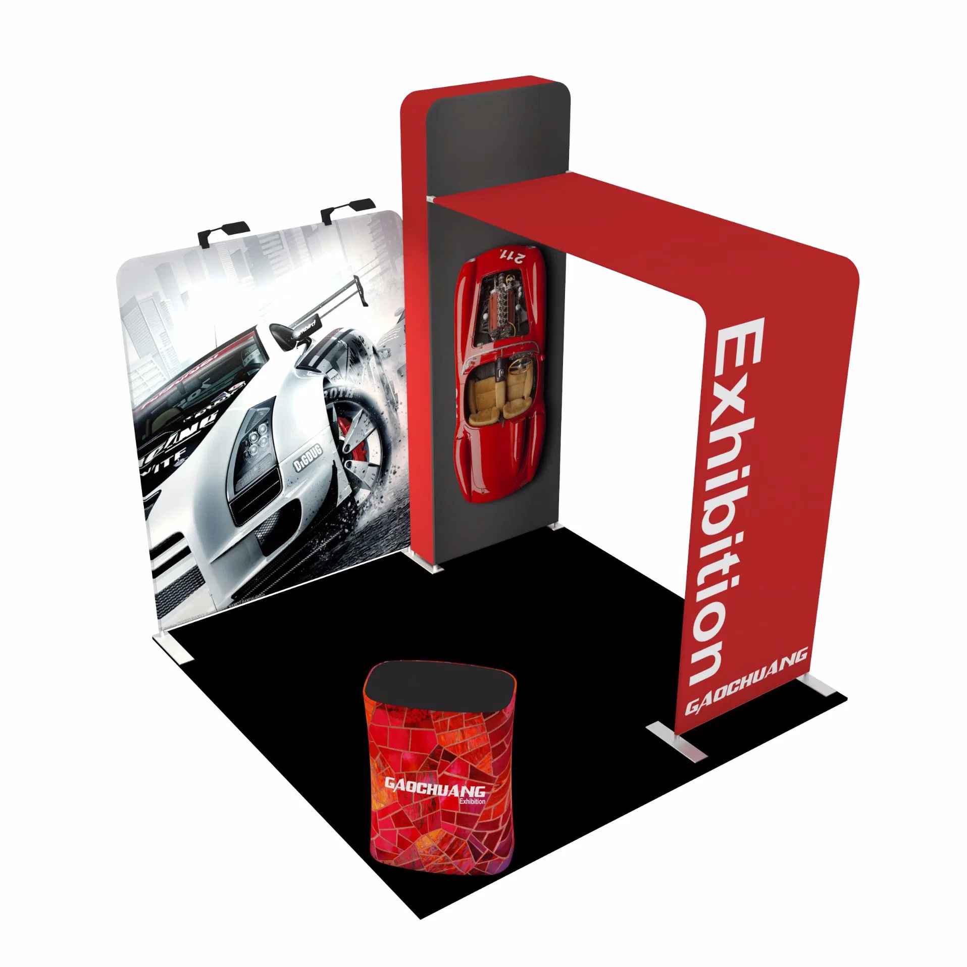 Customized Ez Tube Tension Fabric Exhibition Booth Display Stand
