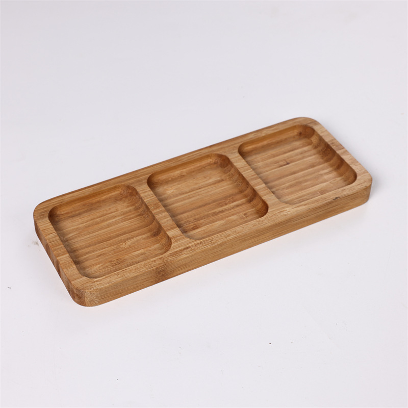 Bamboo Tray with Compartments for Tea/Square Coasters/Bamboo Tray/Compartmented Tea Tray/Bamboo Divider Tea Tray