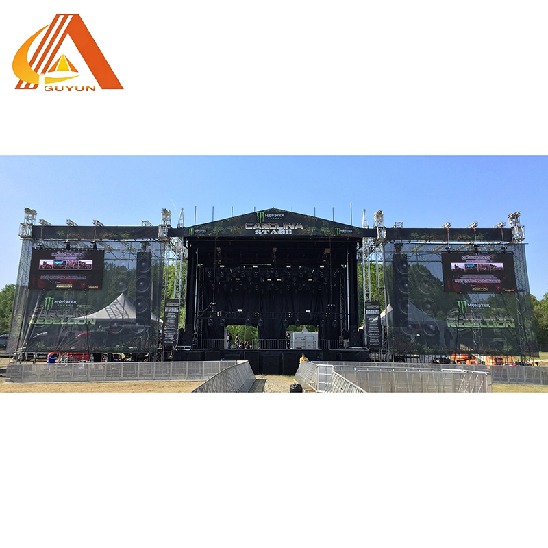 Aluminum Spigot Truss System with Height Adjustable Wooden Stage