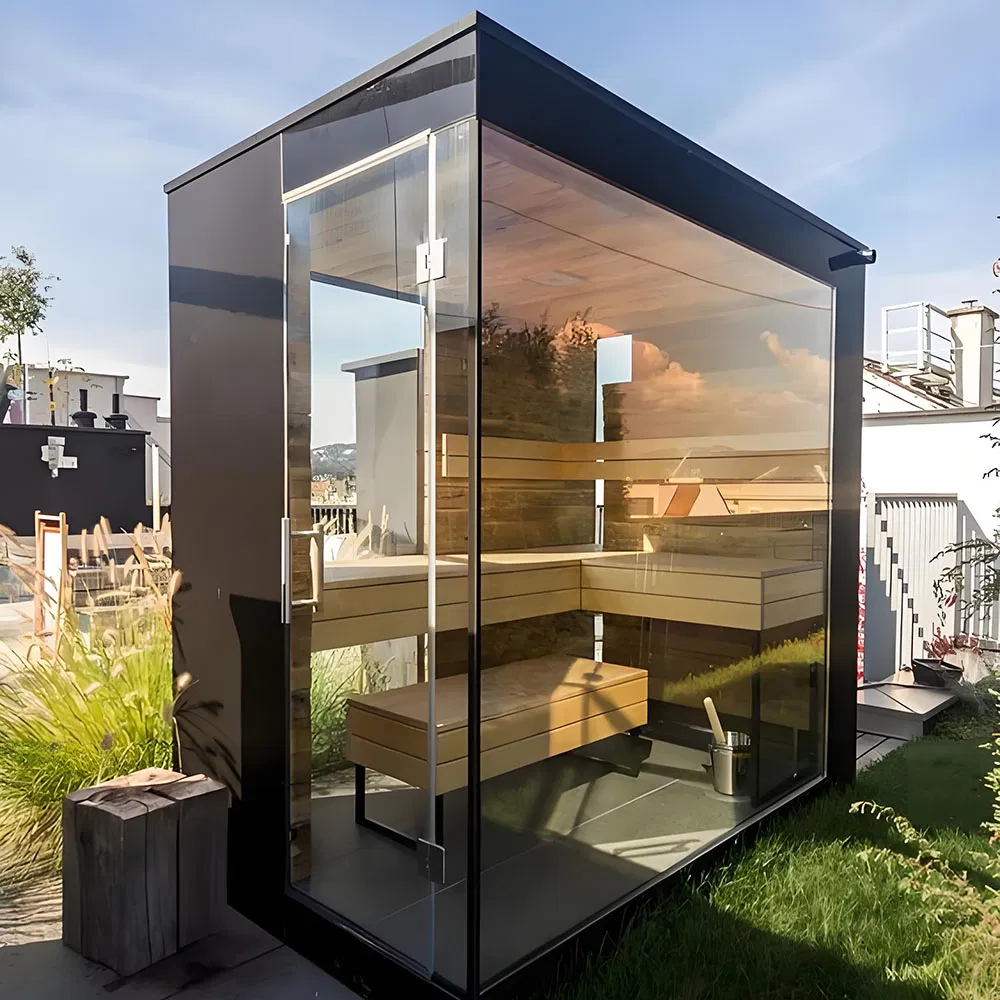 Сауна-бочка для двоих из массива дерева