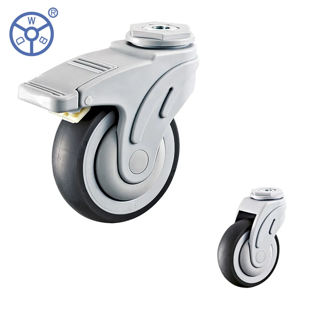 High Quality Bolt Hole 4 Inch Medical Hospital Bed Rotating Swivel Caster Hospital Wheels with Lock