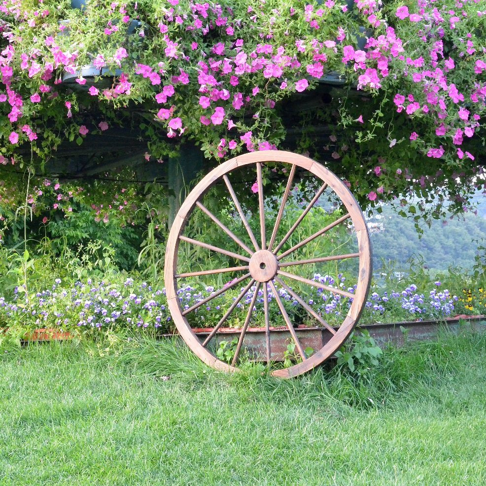 Rustic Garden Wooden Wheels for Charming Outdoor Decor