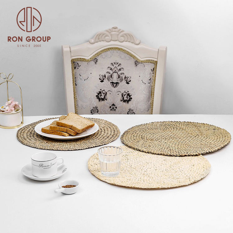 Popular Wedding Linen Woven Round Wicker Rattan Placemats