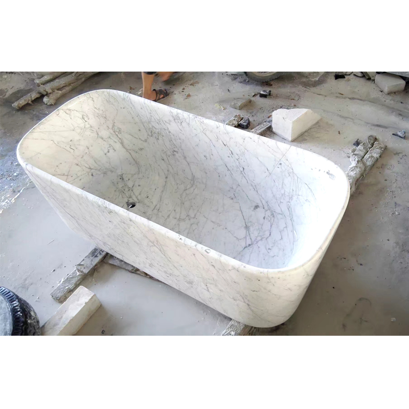 Белая мраморная ванна для дома