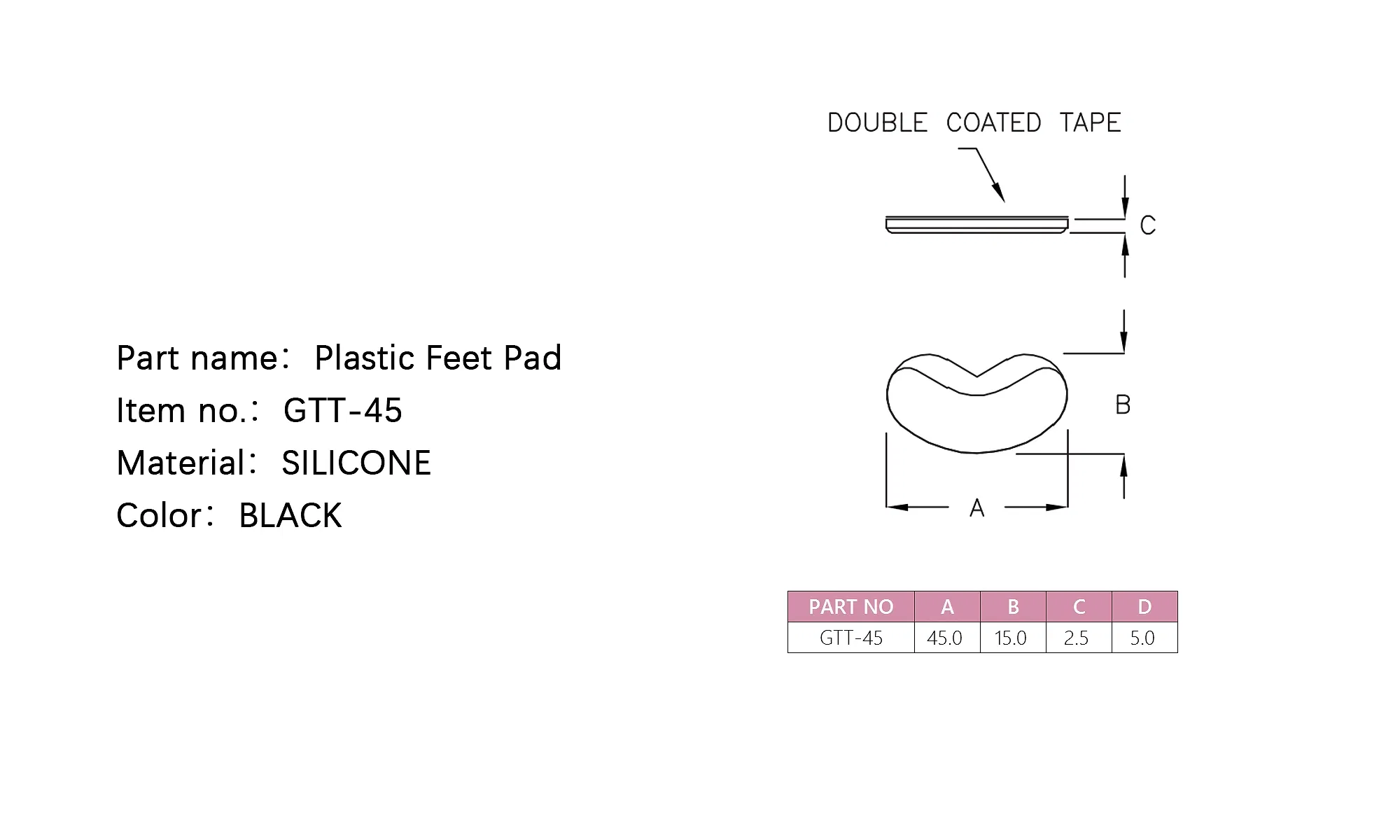 Silicone Shock-Absorbing Foot Pad Adhesive Bumper Feet Pads for Electronic Devices