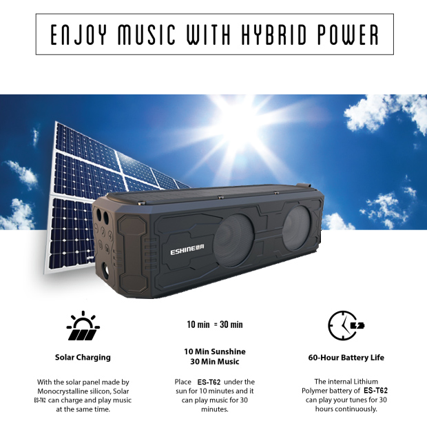 Ultimate Solar Power Bank Speaker with 4400mAh Battery