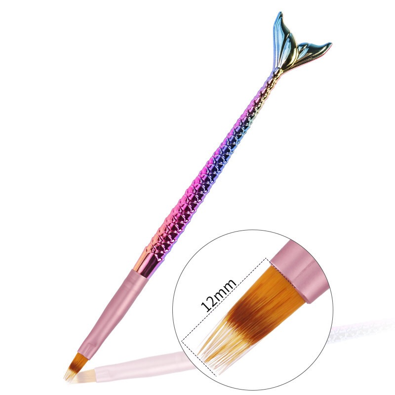 Nail Art Tools Mermaid Fish Shape Painting Drawing Gradient Nail Brush