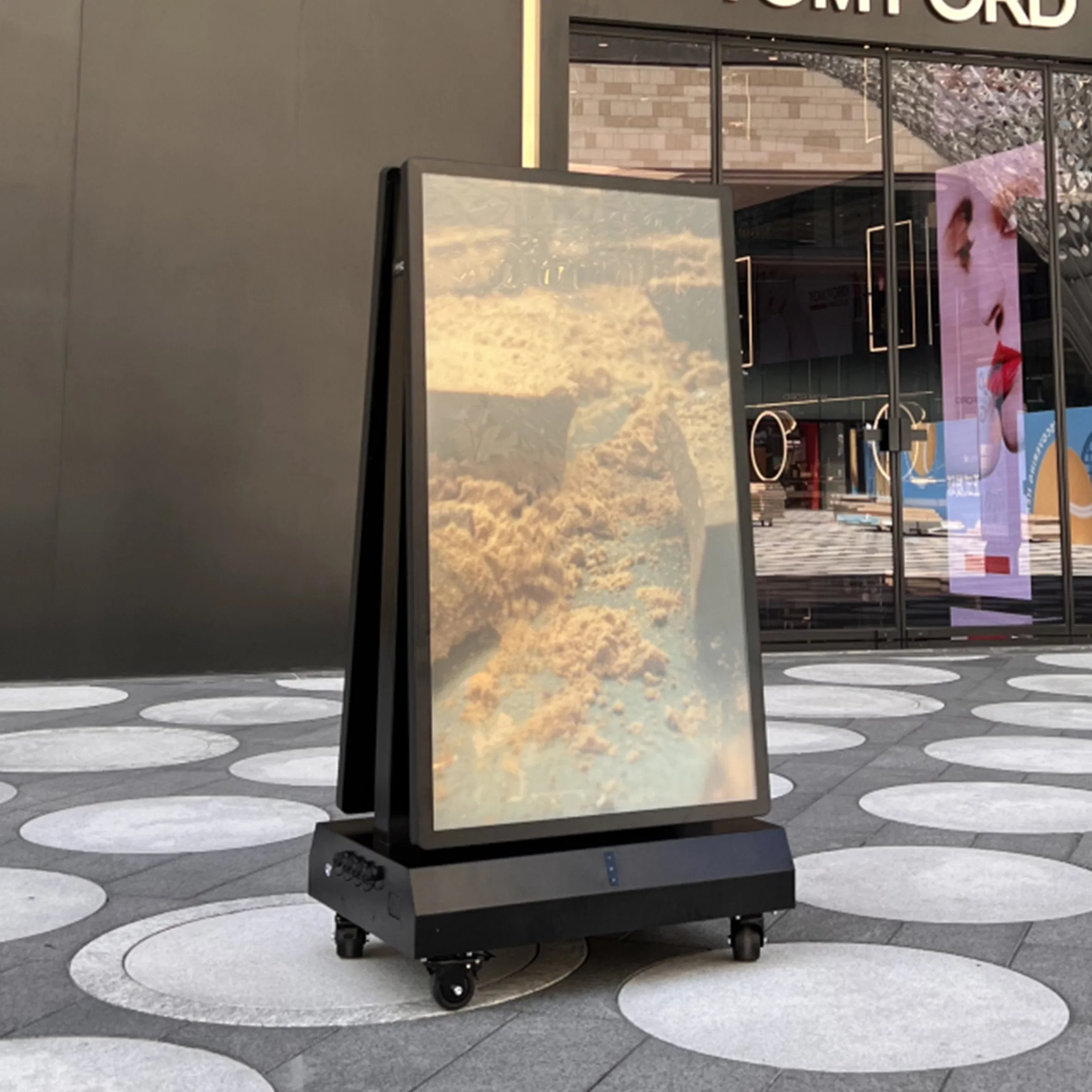 55 65 Inch Digital Signage Double Sided Panel Menu Commercial Touch Screen Advertising Kiosk LCD Display