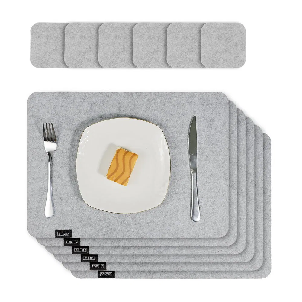 Heat Resistant Washable Place Mat Felt Table Placemats with Coaster