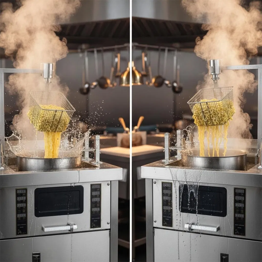 Commercial Stainless Steel Pasta Boiler with 9 Baskets and Dry Boil Protection