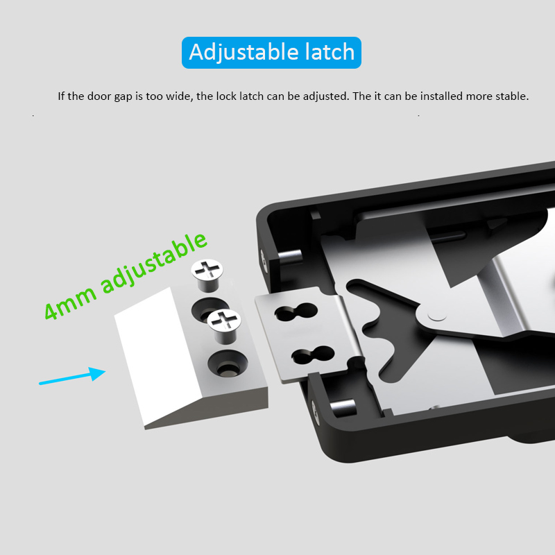 Fingerprint Aluminum Electric Sliding Glass Door Locks Unlock by Ttlock APP Password Card Keys