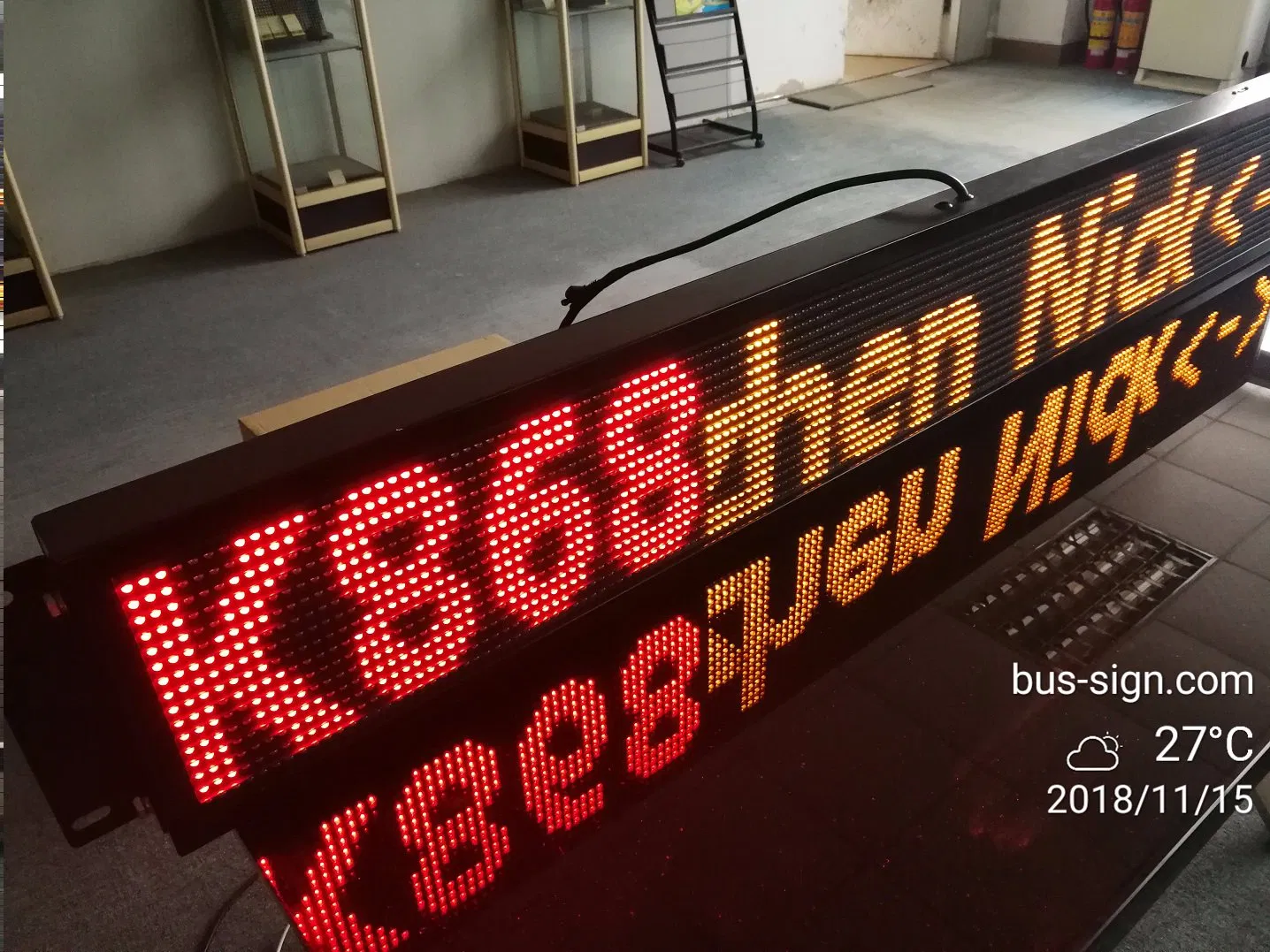 Sinlge Line Amber LED Desitnation Display Sign for Bus (16DOT*160DOT)