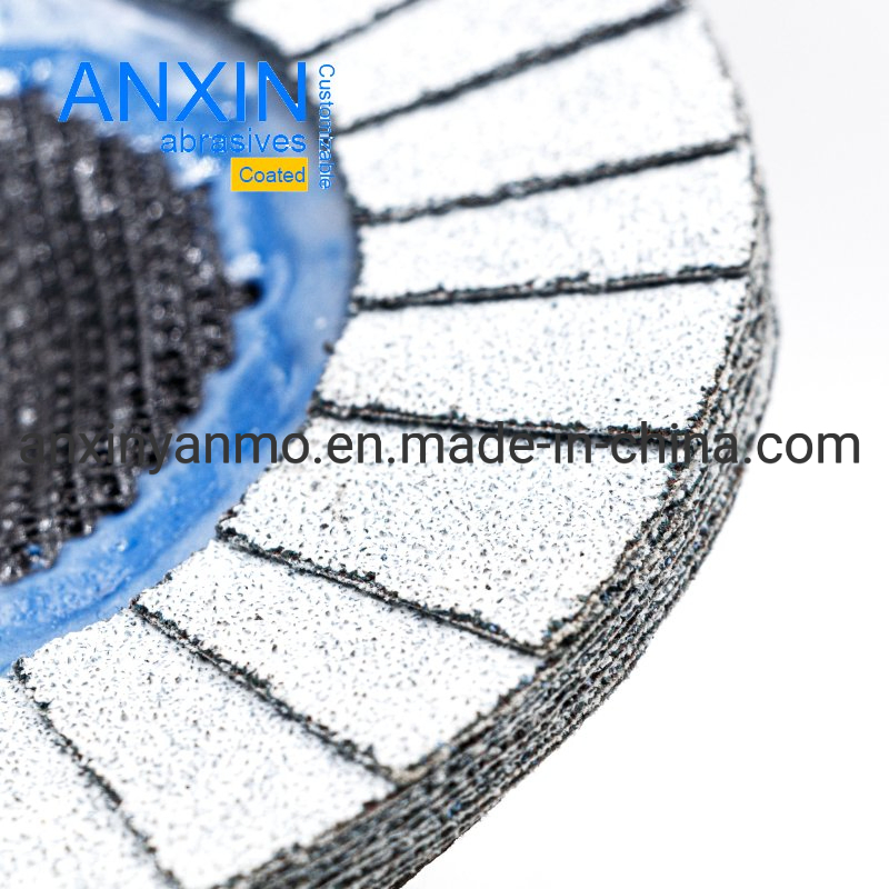 125*22mm Large Blade Flaps White Coating Ceramic Flap Disc with Fiberglassing Backing for Polishing and Grinding Metal