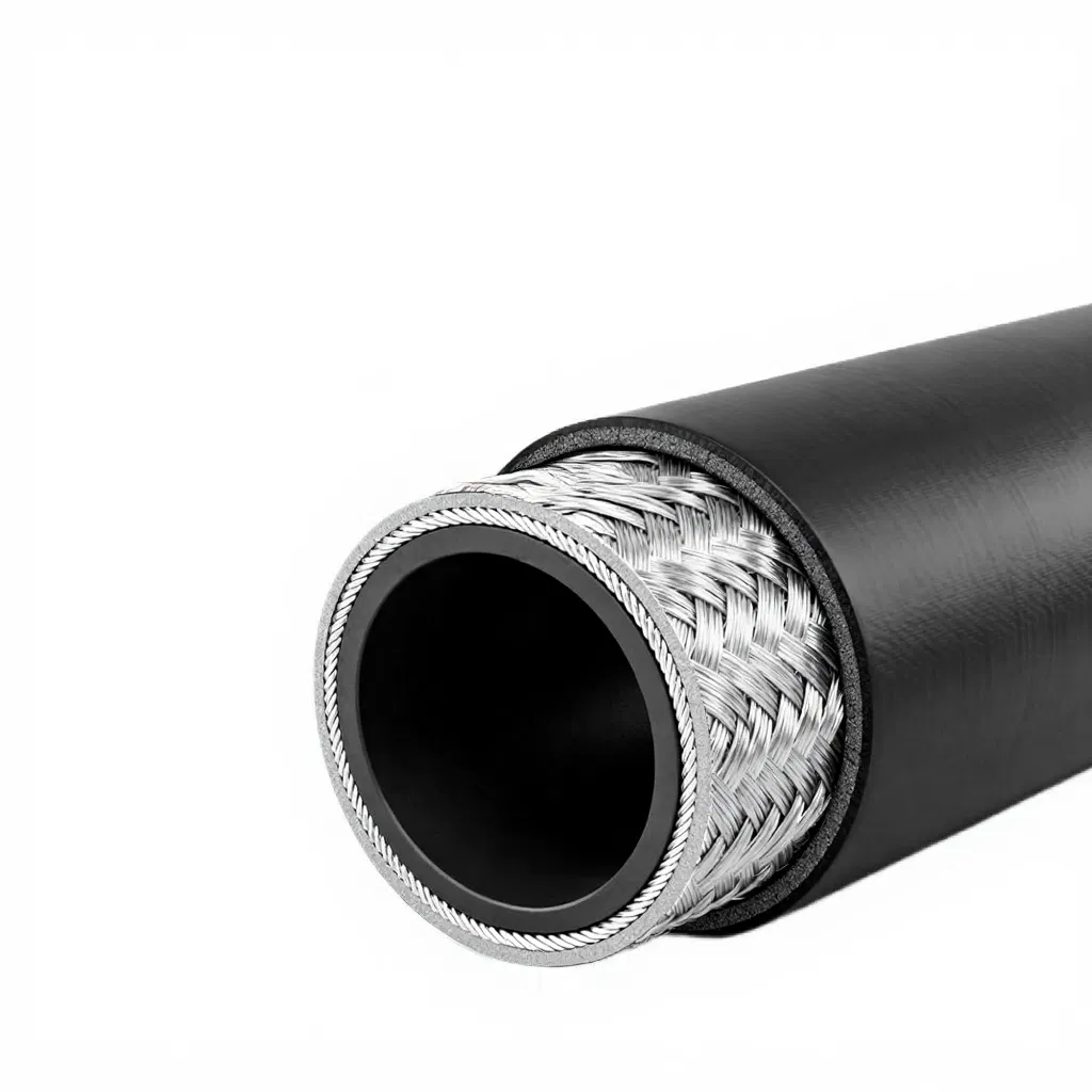 Huaj Factory OEM 3/8" SAE R2at Hydraulic Hose Pipe Assembly Bsc NPT Female Hose Fittings-4800psi Tensile Steel Wire Braid, Industrial Agricultural Machinery