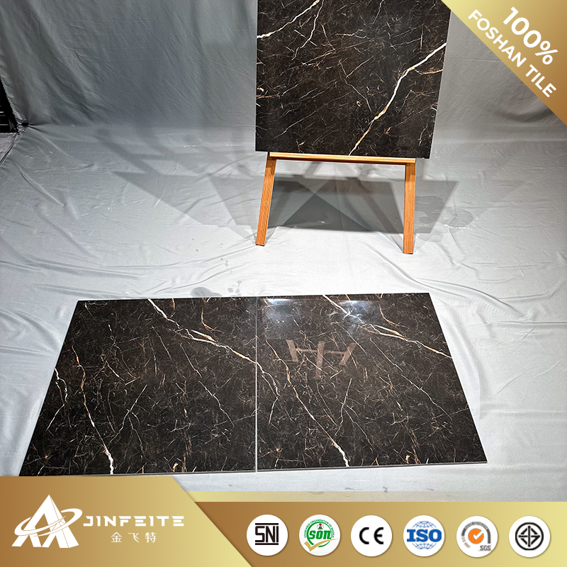 Gold Line Deep Black Best Price for Floor Tile Nature Mable Tile