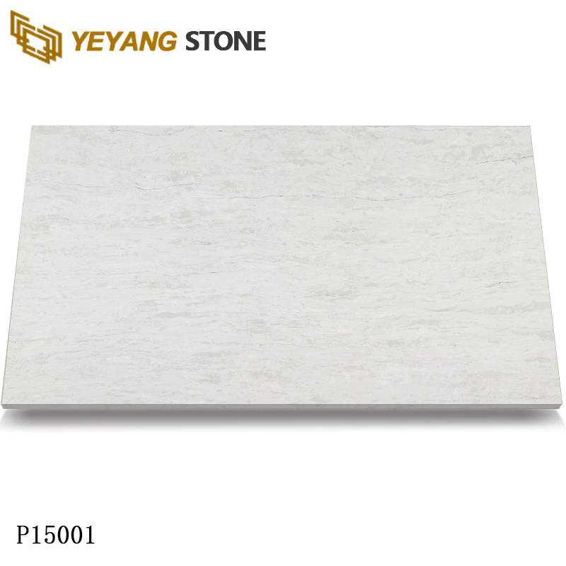 Beige Grey Quartz Slab for Countertops/Backsplashes/ Walls/Flooring