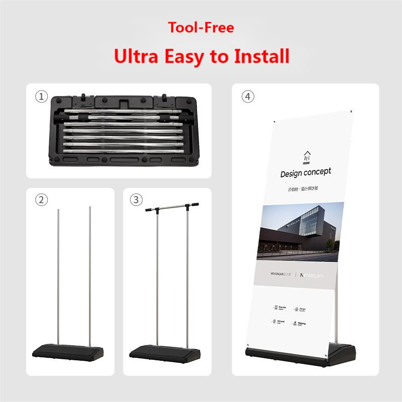 Customizable Outdoor Windproof Screen X Banner Roll up Stand