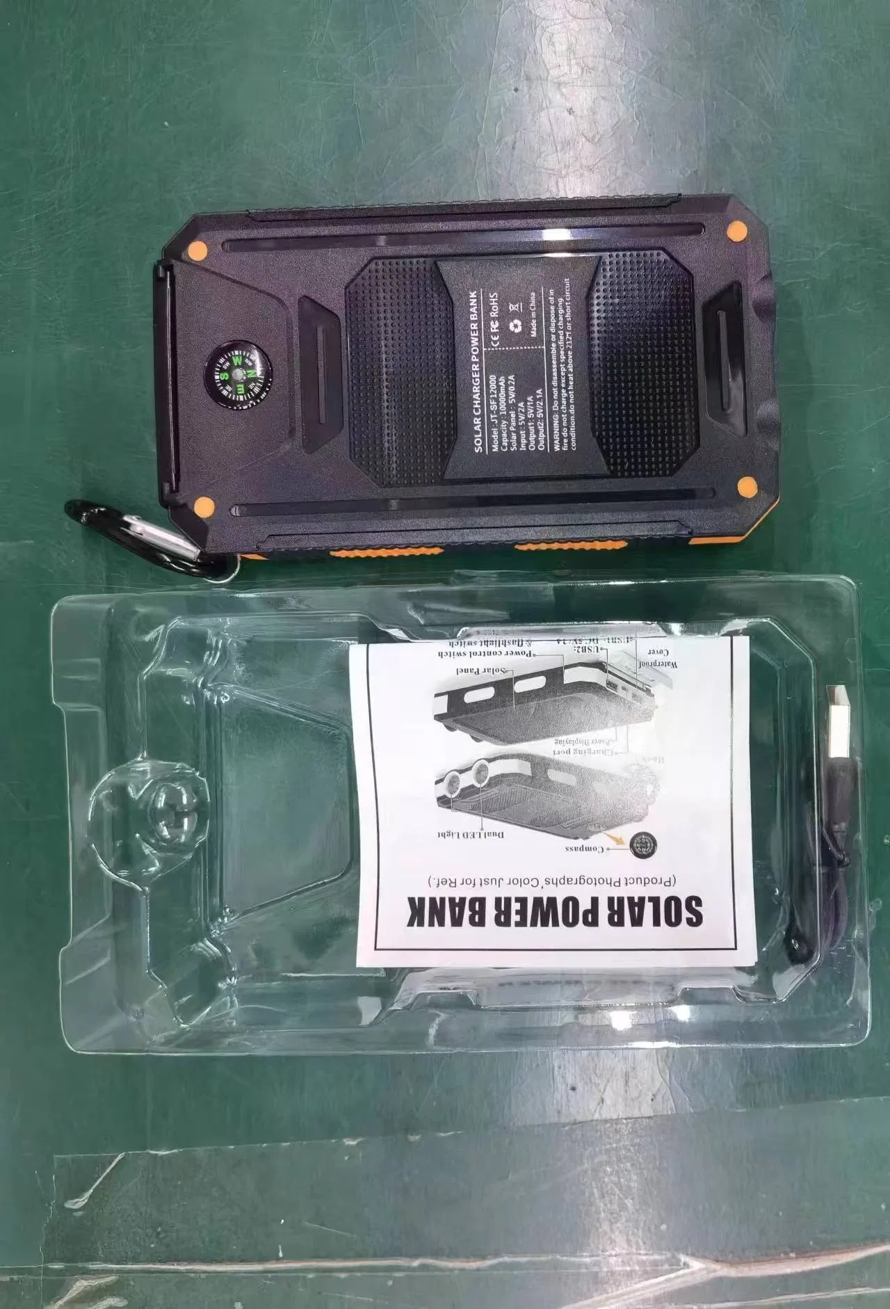 Waterproof IP68 Solar Mobile Phone Power Bank Charger