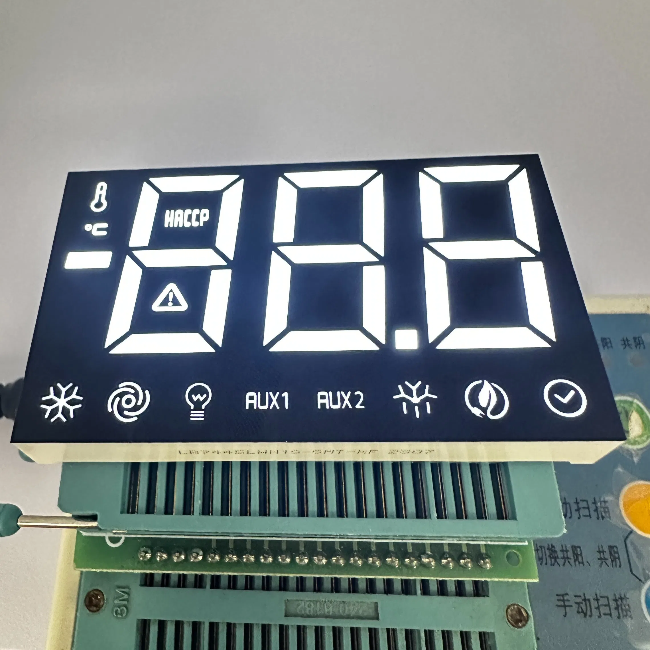 Customized White 7 Segment LED Display 3 Digit for Cold Room Refrigerator