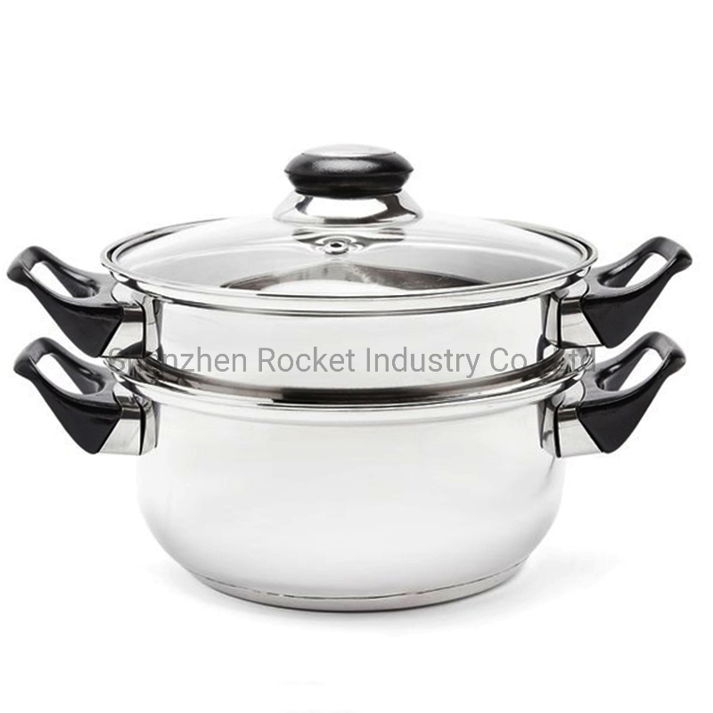 Двухслойная пароварка из нержавеющей стали с крышкой