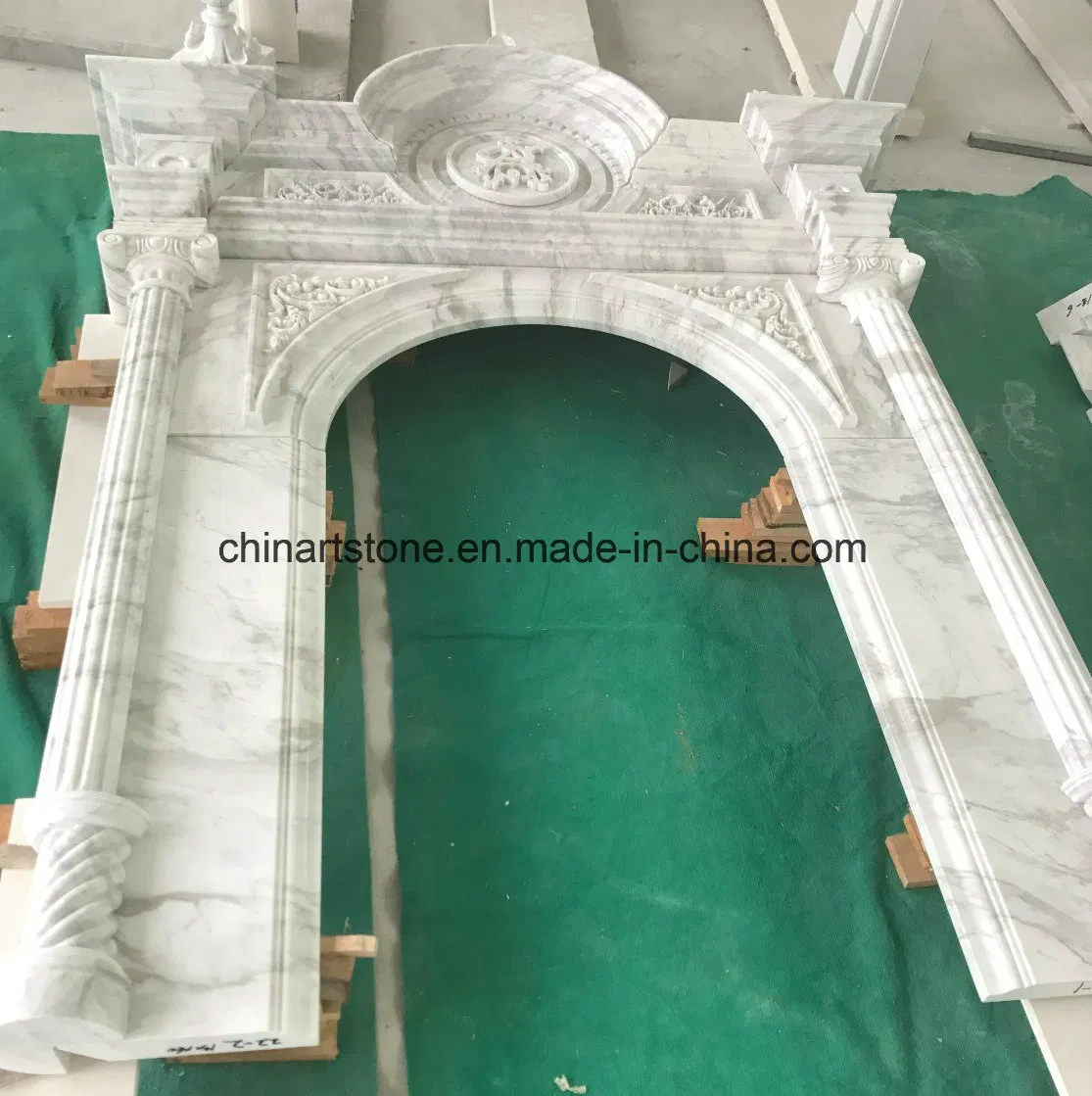 White Jade/Granite/Marble Europe Fireplace for House Heating Decoration
