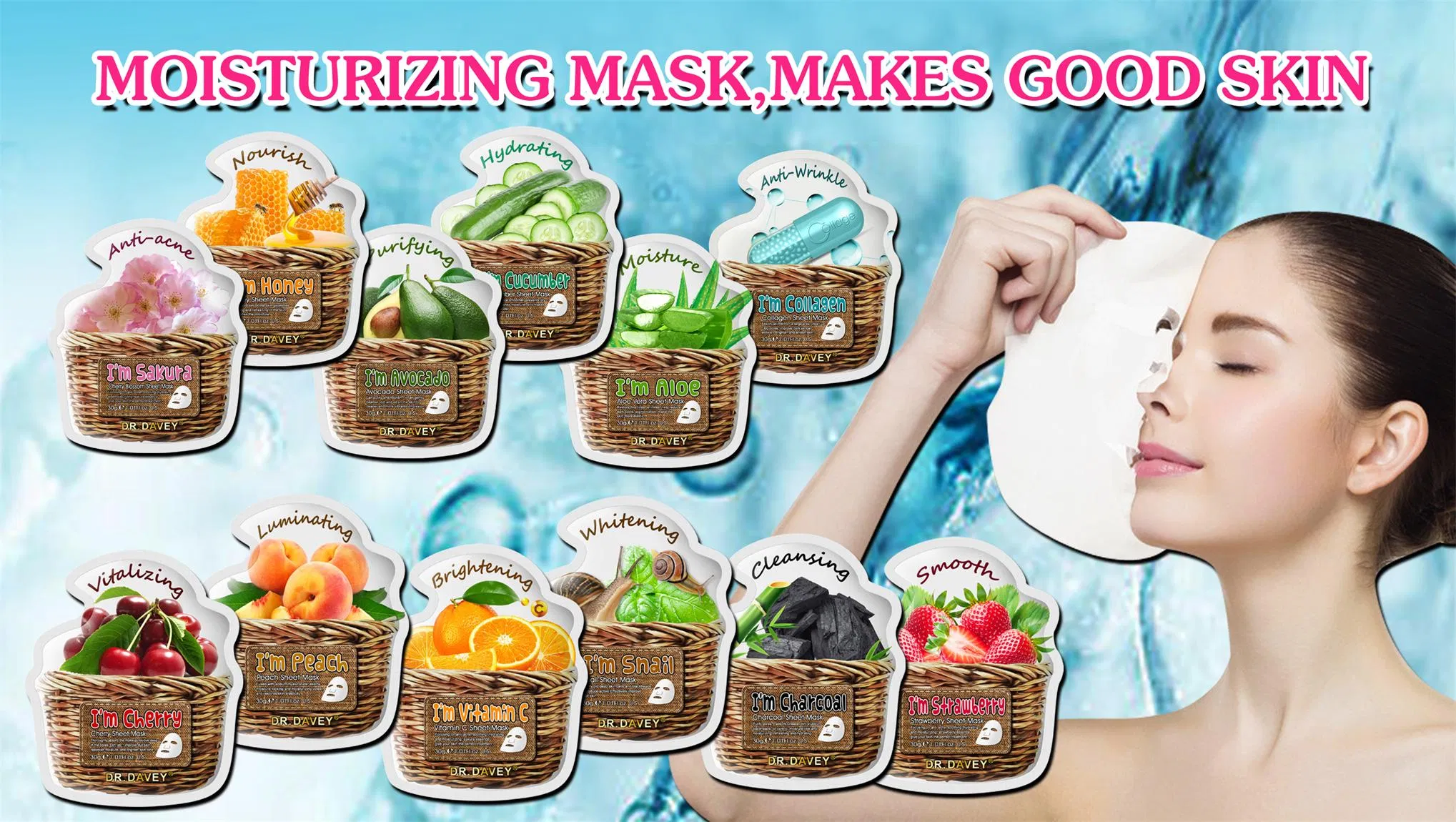 Dr. Davey Skin Facial Brightening Private Label OEM/ODM Face Mask Mask Sheet