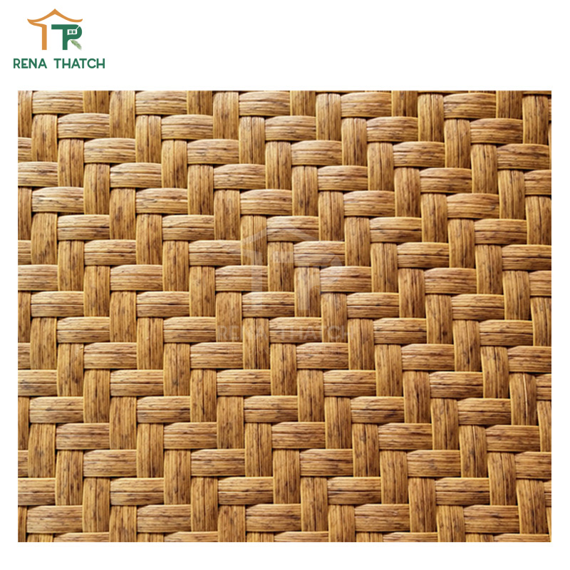Class a Flame Retardancy Synthetic Bamboo Knitting Plastic Rattan Sheet Ceiling Matting