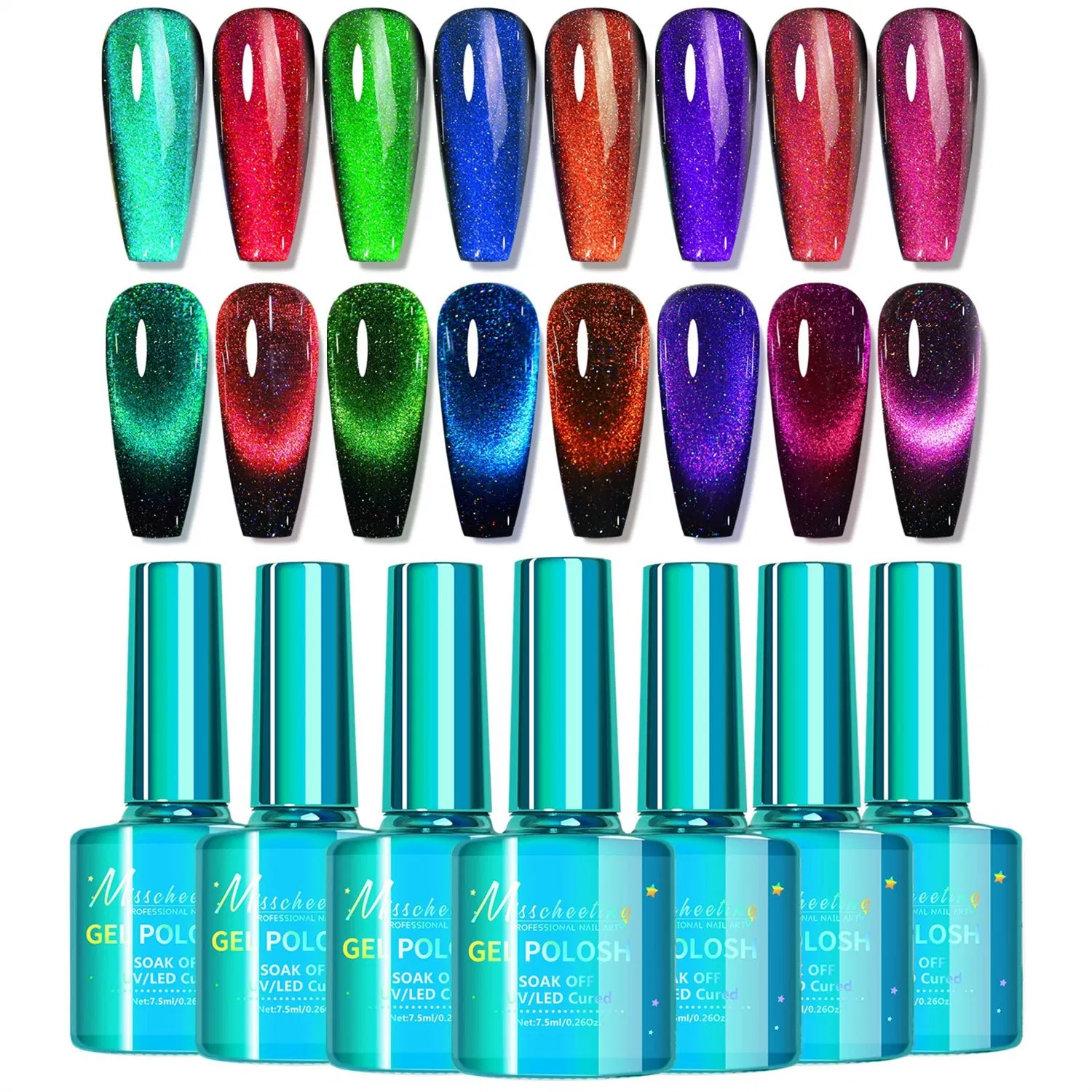 2023 New 12D Gem Cat Eye Gel Bright Meteor Cat Eye Gel Laser Nail Polish Gel