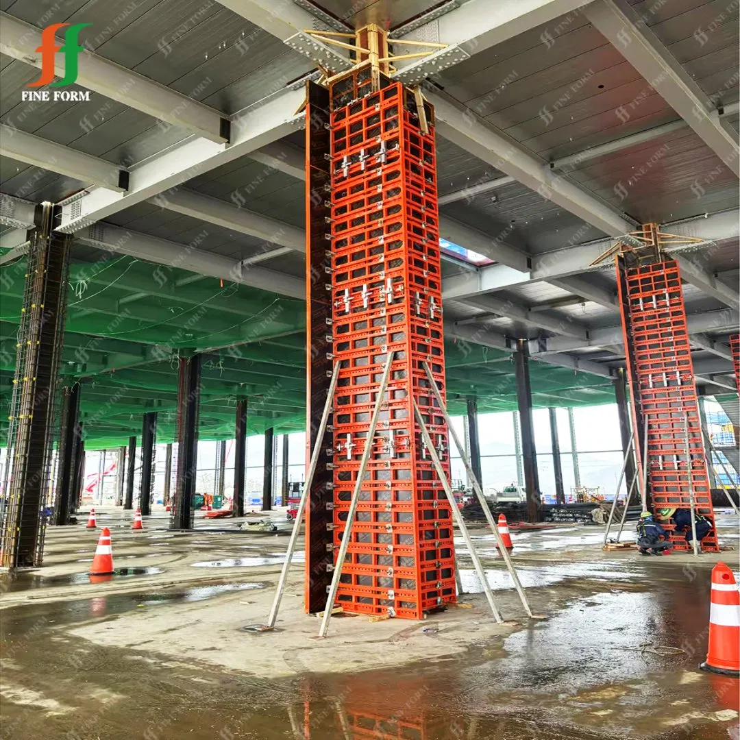 Fineform Factory Building Construction Concrete Forms Adjustable Column Pillar Shuttering Steel Formwork