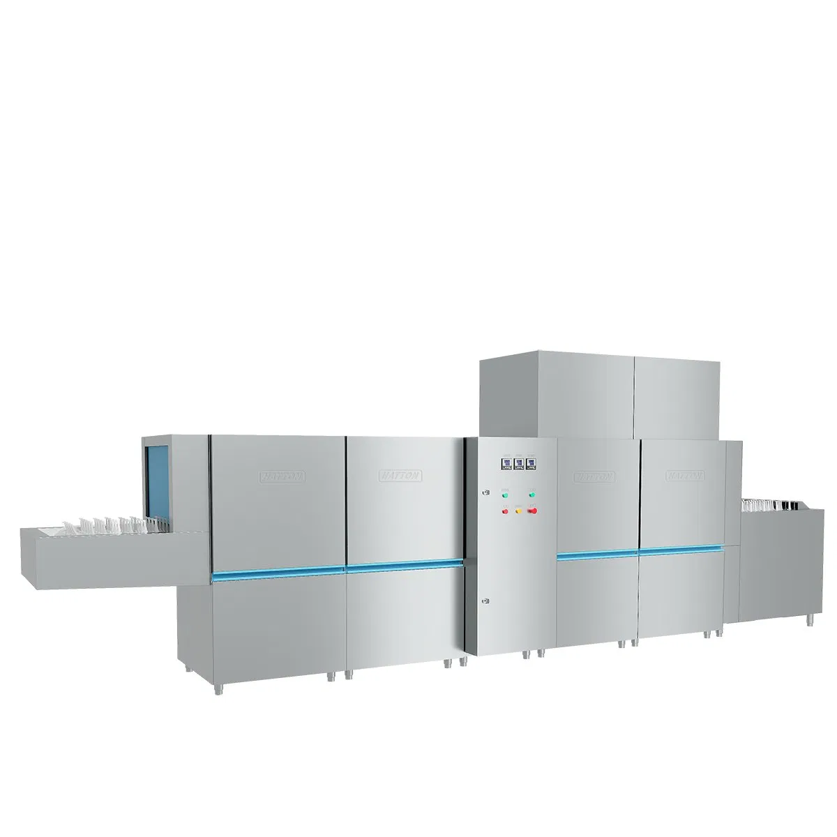 High Capacity Flight Commercial Dishwasher for High Volume Restaurant Kitchens