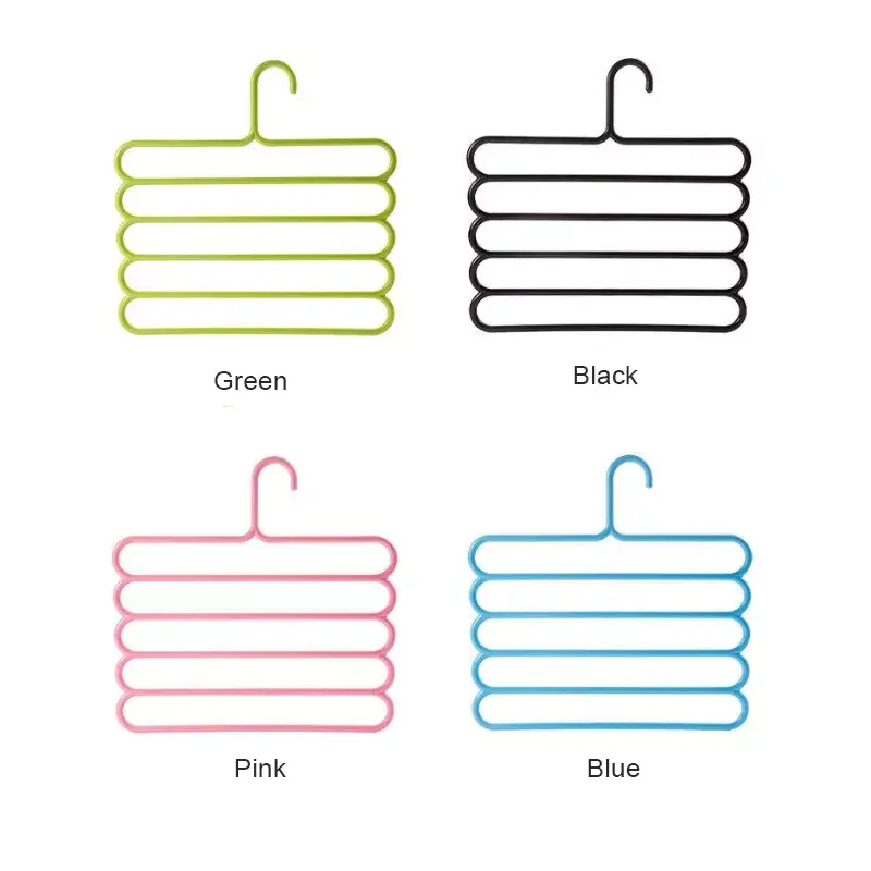 Set*3 Multifunctional Magic Pants Rack Multi Layers Cloth Dryer 5 Layers Anti-Slip Hanger