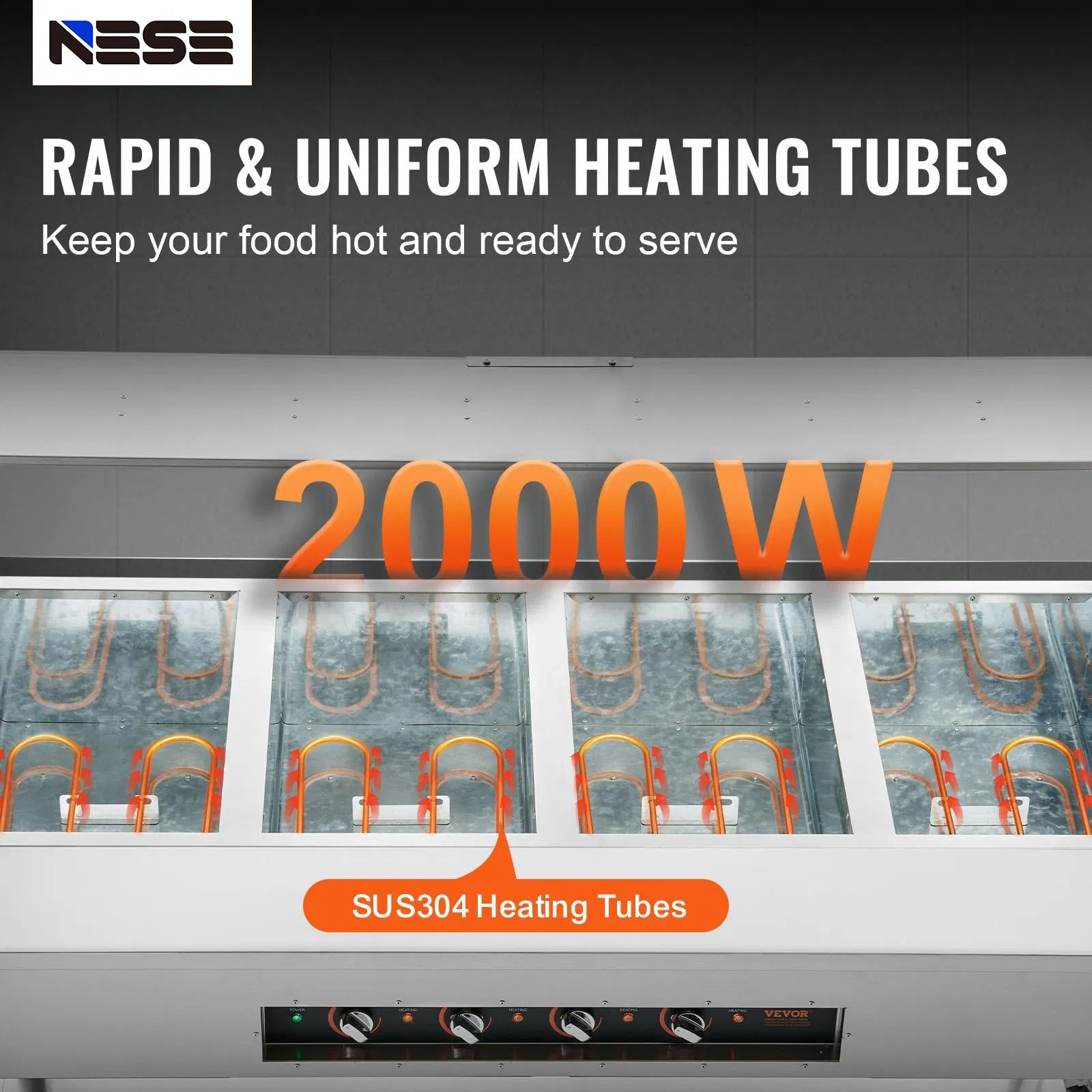 Portable Electric Food Warmer, 4-Pan Commercial Warmer on Casters