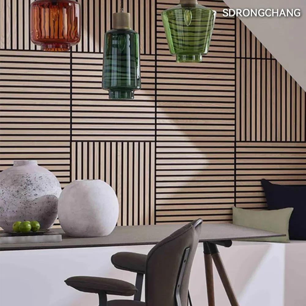 Black Slat Wall MDF Pet Acoustic Slatted Wooden Wall Panel